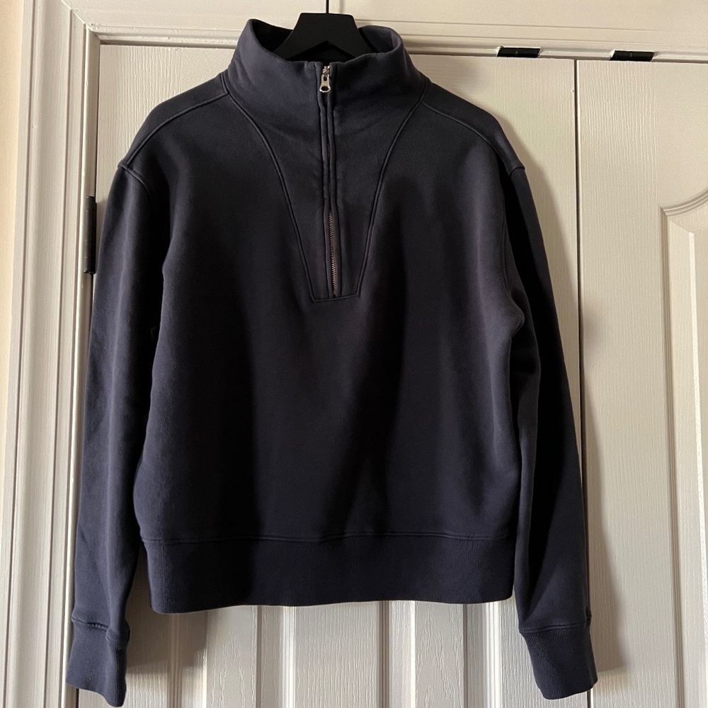 Nili Lotan Bentley Quarter Zip Navy L NWT